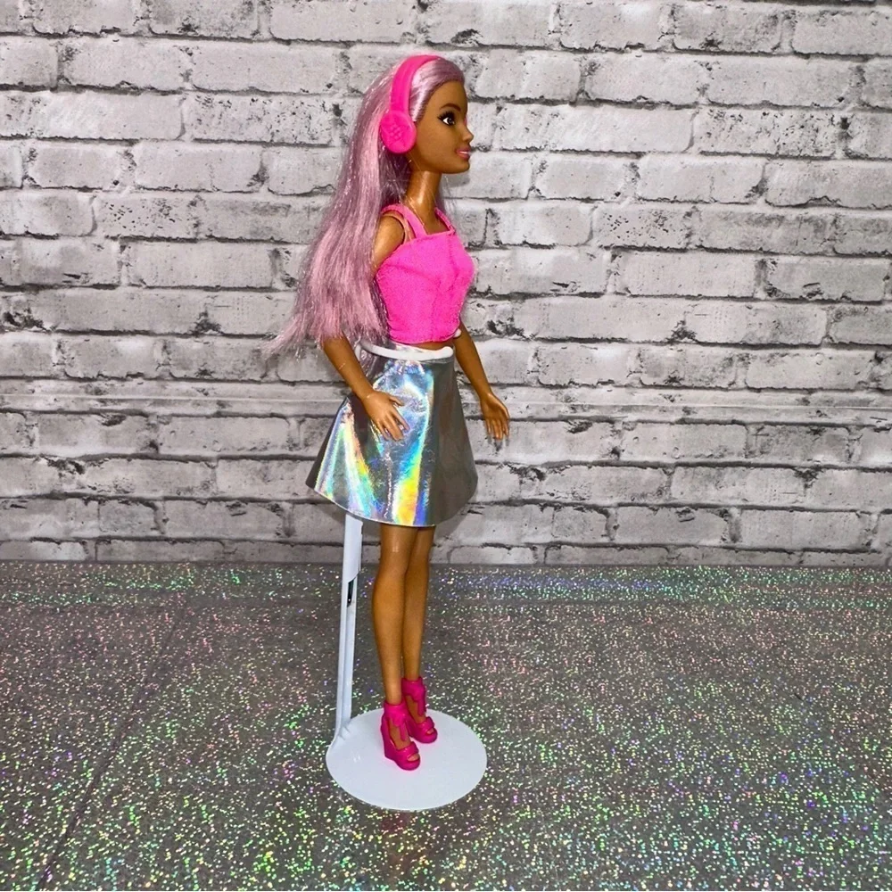 Barbie POP STAR YOU CAN BE Doll ANYTHING 2018 Purple Hair Headphones Restyled